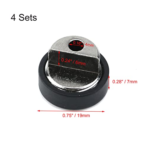 Image of 4 Sets Mirror Clip Round Glass Clamps Clips Mirrors Holder Supporting Sheet Hanging Glass Clips for Dresser Bathroom Walls Fixed Home Hardware Accessories 0.75 inch (Black)