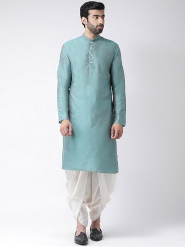 Image of KISAH Men Printed Kurta Jacket Set, Full Sleaves, Knee Length, Straight, Regular Fit, Mandarin Collar Ethnic Wear