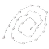 ANDKISS Pearl Necklaces for Women Layered Pearls Choker Chain Necklace Silver Long Pearl Necklaces Trendy Stack Jewelry for Women Valentine's Day Gifts