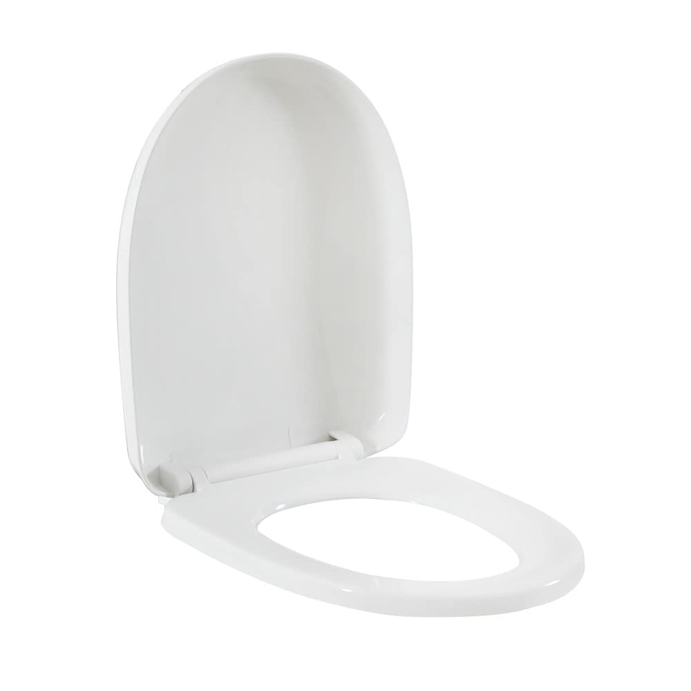 Milano White Legend Toilet Wc Bottom Fix Curved Soft Close Seat - 360Mm X 455Mm