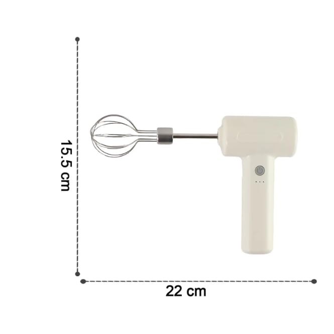 Image of Galley Cordless Electric Whisk & Egg Beater - Rechargeable Hand Mixer | With Detachable Balloon Whisk | One-Touch Speed Control, High-Torque Motor | For Whipping, Mixing & Frothing (1 PC)