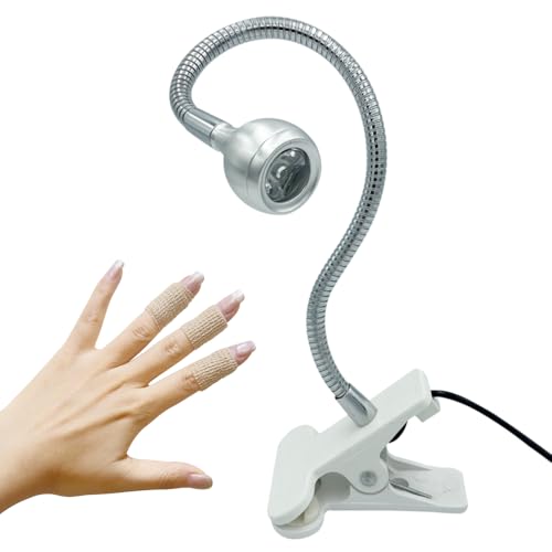 ZOELASS Big Chip 395nm Flash Cure lamp for Gel Nails with Gooseneck and clamp Portable Resin uv Light Curing lamp 5V USB Input (Sliver 2W)