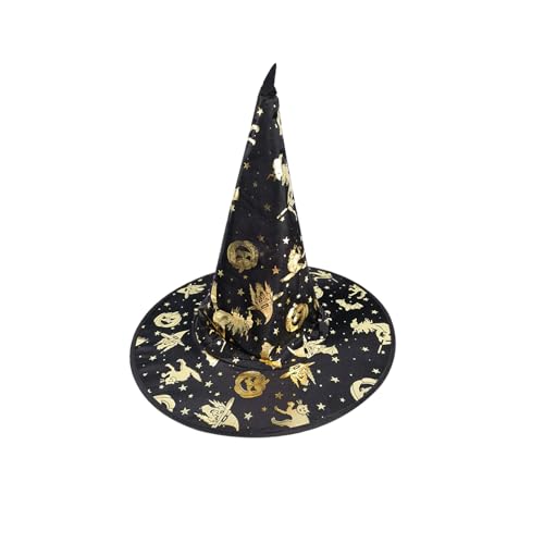 Zehan Zitong Chapéus de bruxa preto para Halloween, gorro bruxa grande, chapéu dobrável, chapéus de festa de Halloween, para festas de Halloween e carnaval