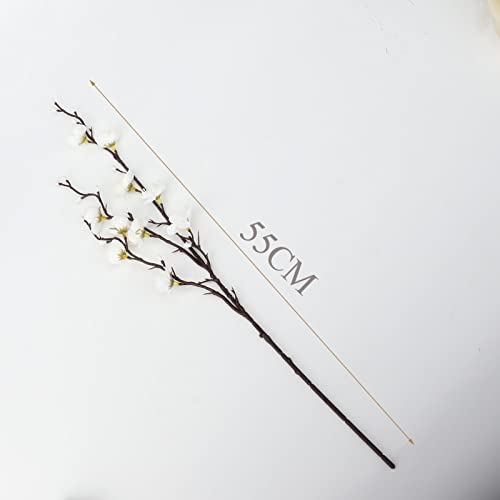 LGEGE Lot de 6 fleurs de prunier artificielles blanches en soie pour maison, cuisine, bureau, hôtel, décoration, arrangement floral, centres de table – vue 3