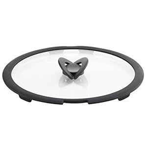 Lagostina Ingenio inductieglasdeksel, Glas, zwart/transparant, 28 cm