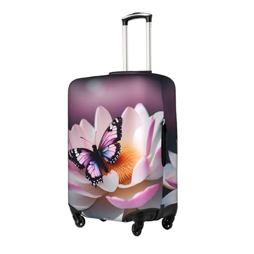 Luggage Cover Washable Suitcase Protector Anti-Scratch Suitcase Cover Fits 18-32 Inch Luggage,Pink Butterfly Print2