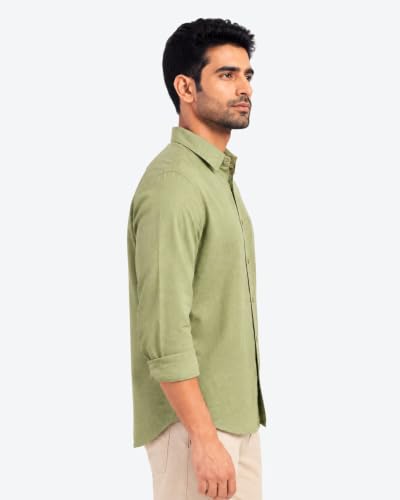 Image of Arvest Men's Solid Linen Casual Shirt | Regular Fit | Breathable | Full Sleeve