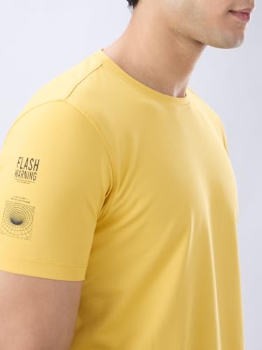 Image of Spykar Men's Slim Fit Round Neck Half Sleeve Solid Casual T-Shirt