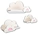 Set premium con 3 mensole a forma di nuvole, per cameretta dei bambini, in legno, dipinta a mano, decorazione per la cameretta dei bambini, kit di fissaggio incluso