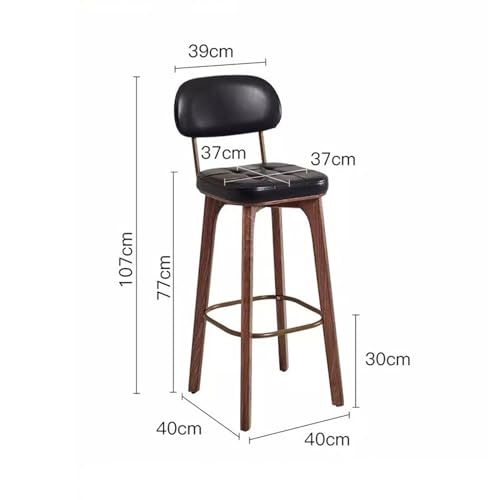 Tabourets de bar rétro bois luxe pour comptoir et cuisine grise - 3