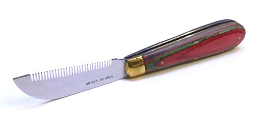 Mane Thinning Horse Grooming Knife Stainless Steel Blades, Multi Color Wood Handle