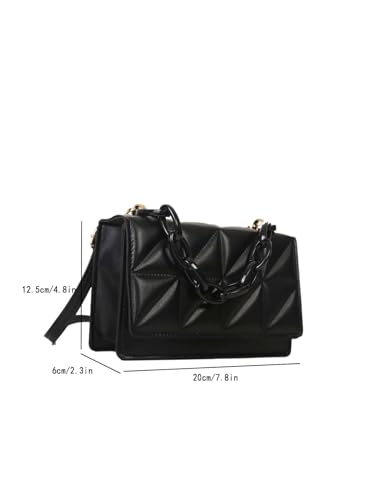 Floerns Women's Handbag Square Bag Embossed Pu Leather Cross Shoulder Purse Bag4