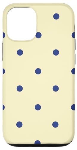 Butter Yellow and Blue Polka Dots Classic Polkadots Simple �X�}�z�P�[�X iPhone 12/12 Pro �p