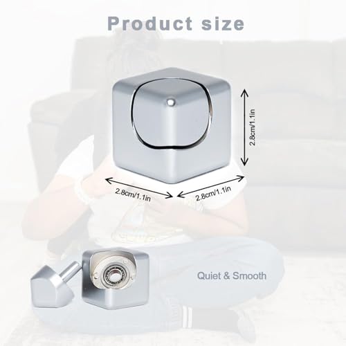 Image of Fidget Toys for Adults, Stress Relief Toys Adults, Square Fidget Cube, Infinity Cube Fidget Toy, Portable Metal Fidget for Adults (Silvery)