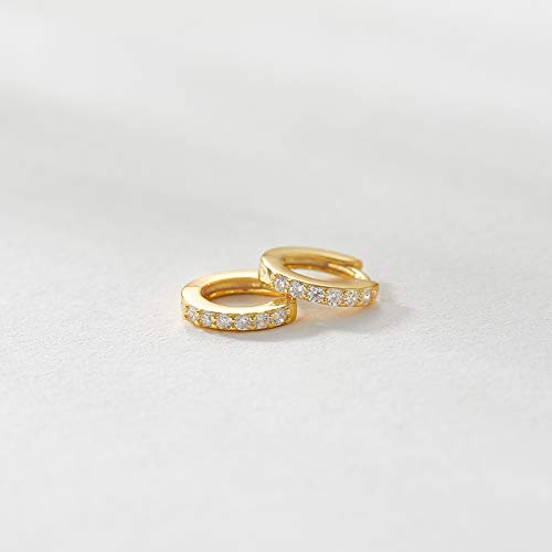 SWEETV 925 Sterling Silver Huggie Hoop Earrings for Women Girls-Tiny Small Cartilage Hoop Earring