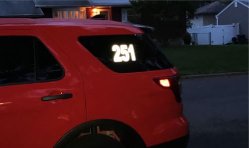 Image of Number Vinyl Sticker Height 5 Inches Reflective Silver (Set 2), (Code 23)