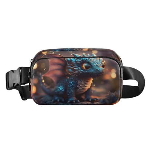 CEBUGI Hiking Mini Waist Packs for Men Women,Magic Baby Dragon Fashion Water Resistant Fanny Packs with Adjustable Belt for Workout Traveling Running