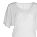 JEsilunmaMY Womens T-Shirts with Side Shirring Batwing Sleeve Crewneck Draped Summer Tops Solid Color Loose Casual Blouses (White,3X-Large)