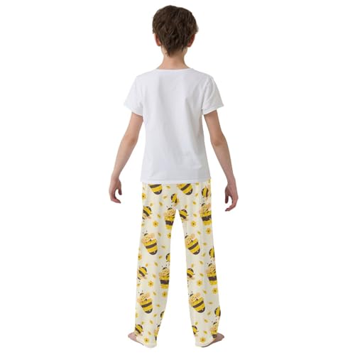 Bee Honey Honeycomb Yellow Pajama Pants Long Sleep Pant Soft PJ Bottoms Sleepwear3