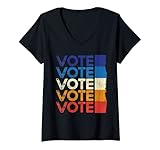 Photo Gallery donna vote retro vintage election 2022 voter maglietta con collo a v Photo Gallery donna vote retro vintage election 2022 voter maglietta con collo a v