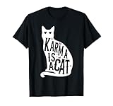 Retro Karma Is A Cat Funny For Men Women Kids Meme T-Shirt
