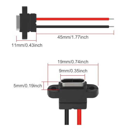 Conector USB C resistente al agua ideal para instalar en paneles exteriores y barcos 6