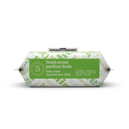 Image of Amazon Elements Baby Wipes, Fresh Scent, Flip-Top Packs, Alcohol-Free, With Cucumber and Aloe, 270 Count, 6 Packs of 90