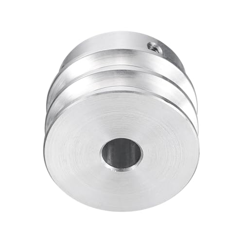 QUARKZMAN V-Typ Riemenscheibe 10mm Bohrung 40mm Außendurchmesser Doppelrillen Aluminiumlegierung Keilriemenscheibe für Motorwellen-Bohrmaschine 6mm(1/4) PU-Formgürtel