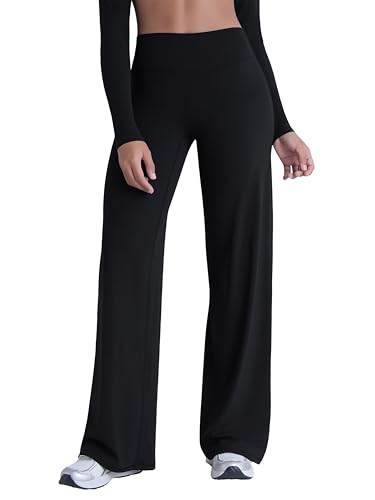 Sunzel Butt Lifting Wide Leg Yoga Pants Women No Front Seam Tummy Control High Waist Booty Gym Workout Straight Leg Bottoms2