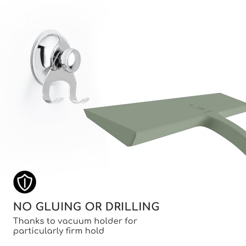 GÜTEWERK Shower Squeegee for Glass Doors, Silicone Window Squeegee, Bathroom and Glass Cleaning - Green - 9 Inch