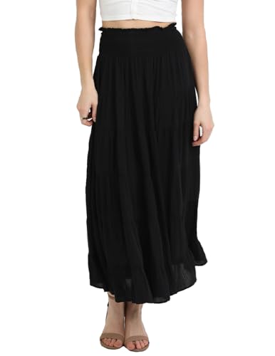 Angie Women's Tiered Maxi Skirt with Smocked Waistband