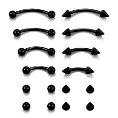 Black tone Eyebrow Piercing Jewelry 16G