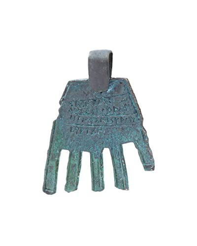 Eguzkilore Colgante de La Mano de Irulegi de Plata de LEy Oxidada Verde 30mm Cover