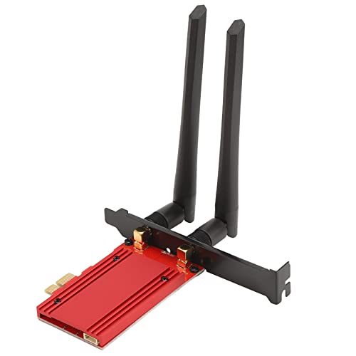 Tarjeta de Red Inalámbrica, Triple Banda 6GHz 5.8GHz 2.4GHz WIFI6E BT5.2 PCIE X1 Adaptador de Red WiFi Gigabit con Antena para Computadora de Escritorio miniatura 2