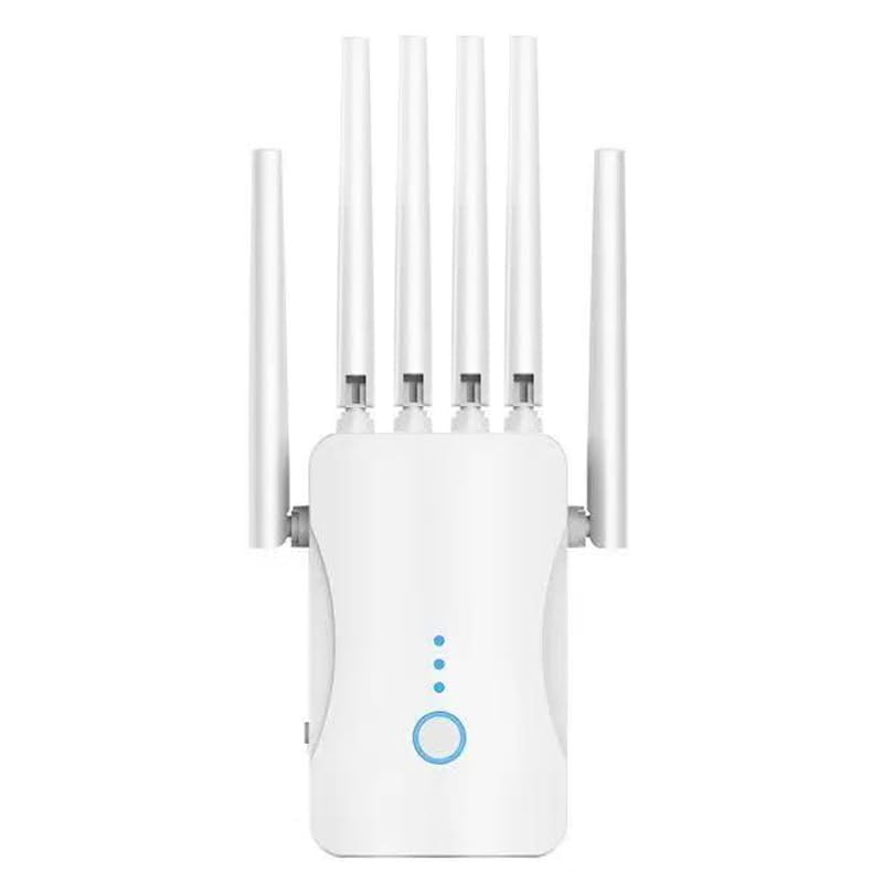 Repetidor WiFi Potente Amplificador señal WiFi, WiFi Extender Largo Alcance 6 Antenas, 1 Puertos LAN, Modos (Repetidor, Ap) Cobertura hasta 3000 pies².para Oficinas Y hogares 1.12
