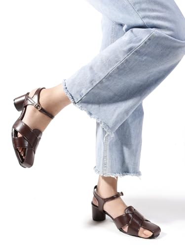 Image of SilverArrow womens Corvella Fashion Sandals|Block Heel Sandals With Buckle Closure|Casual Wear