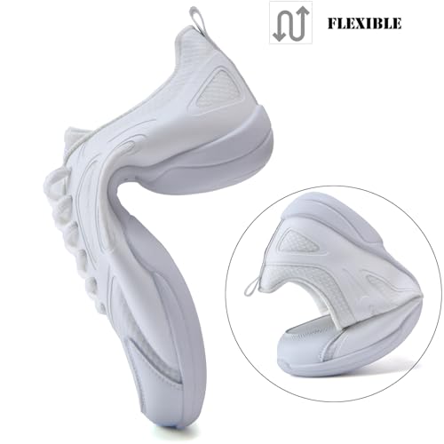 WUIWUIYU Boys Girls White Cheer Shoes Lace Up School Cheerleading Competition Dance Sports Sneakers Shoe4