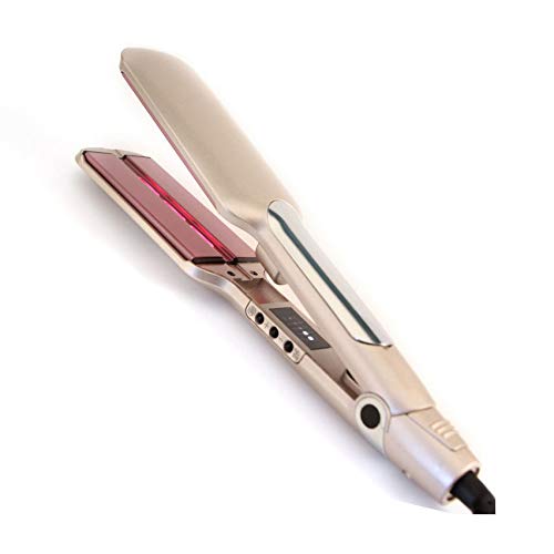 Plancha para cabello 2 en 1 con control de temperatura LED, placas de cerámica y voltaje universal 110-240V miniatura 1