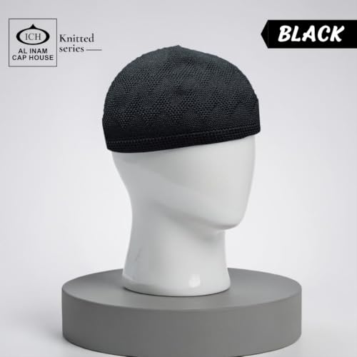 Image of ICH Premium Turkish Knitted Cap Model No. (N-09) | Soft, Comfortable & Stretchable Lightweight Headwear | Breathable Free Size Cap, Travel, Casual & Traditional Use