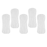 SECFOU 5 Waschbare Baumwoll Windeleinlagen Weiß für Neugeborene Atmungsaktiv und Saugfähig Weiche Stoffwindeln Größe 35x15cm für Ausflüge und