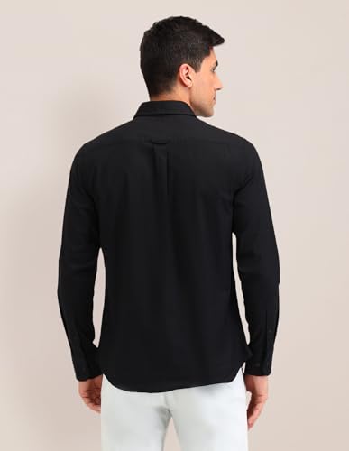 Image of U.S. POLO ASSN. Solid Tailored Fit Shirt for Men - 100% Cotton, Breathable & Comfortable, Full Sleeves Casual Shirt for Men