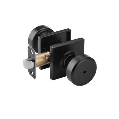 NCSEN Black Interior Door Knobs with Lock for Bath & Bedroom