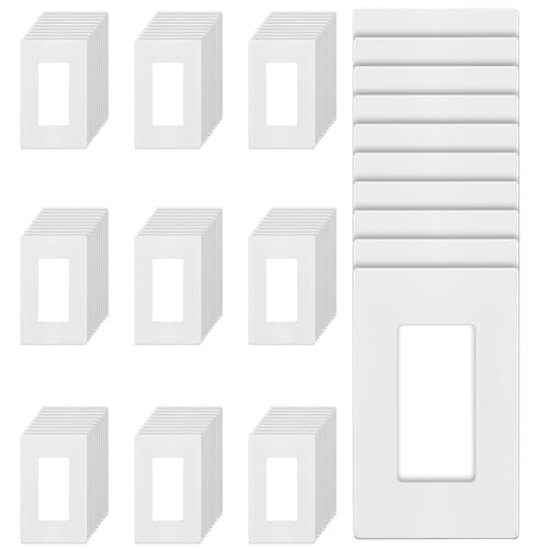 TG 1-Gang White Screwless Decorator Wall Plate Outlet Cover, 100 Pack