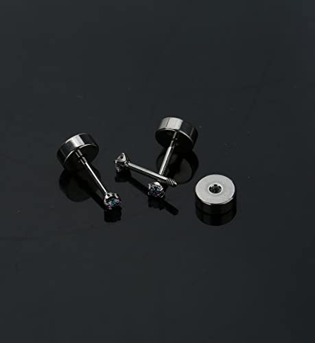 Staligue Titanium Earrings For Sensitive Ears G23 Titanium Flat Back Earrings For Women Men Cubic Zirconia 20G Pure Titanium Studs 2-6Mm (2Mm) #TOP3