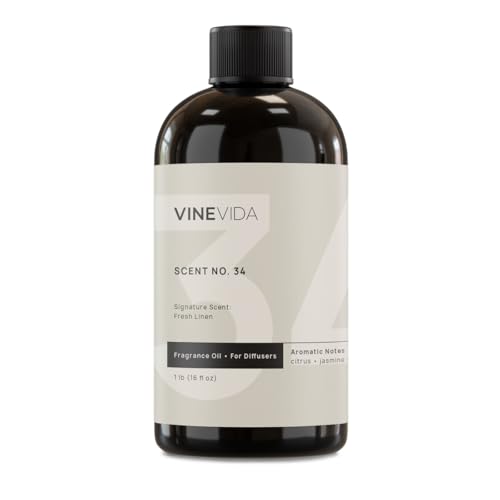 VINEVIDA Fresh Linen Fragrance Oil for Cold Air Diffusers - 16 Fl Oz - Essential Oils for Diffuser Oil Refill & Air Freshener Room Spray