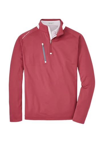 PETER MILLAR Men's Verge Performance Quarter-Zip, Cape Red, Small