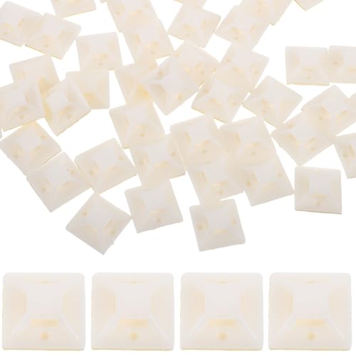 BESPORTBLE 500 piezas soportes autoadhesivos para bridas con anclajes para gestión segura de cables base adhesiva para uso en casa y oficina miniatura 1