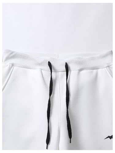 COZYEASE Calça de moletom masculina com estampa de letras xadrez com cordão na cintura e bolso, Bran