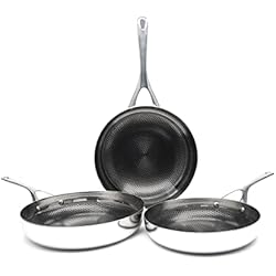 Sartenes Cookware CROWD COOKWARE Sartén Blackbeard (24 + 28 cm + Wok) antiadherente y resistente a los arañazos, fabricada en acero inoxidable, apta para todo tipo de cocinas y hornos