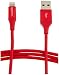 AmazonBasics Lightning to USB A Cable, Advanced Collection, MFi Certified iPhone Charger, Red, 6 Foot